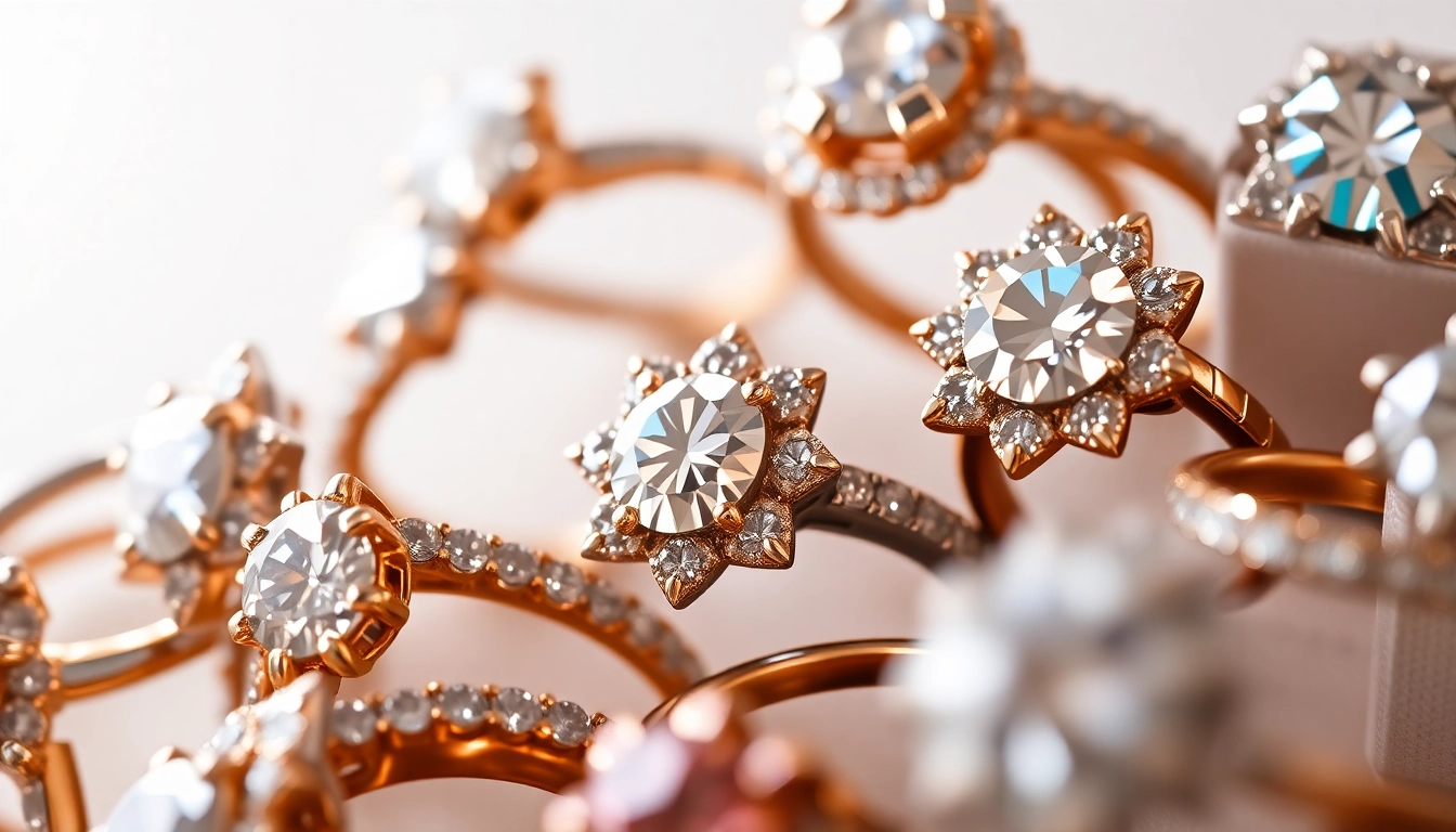 Beautiful engagement rings online with diamonds and colored gemstones, perfect for romantic