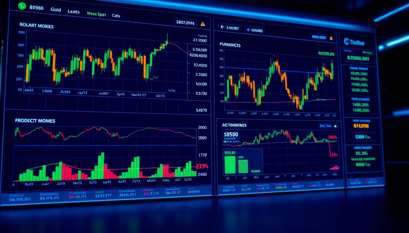 UK Trading and Investment Platform showcasing stock, gold, and currency trading interface for
