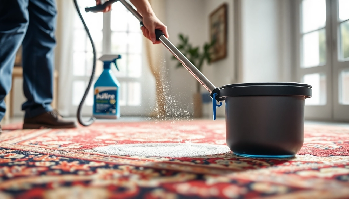 Professional team performing Lavaggio tappeto Milano with eco-friendly water-based cleaning