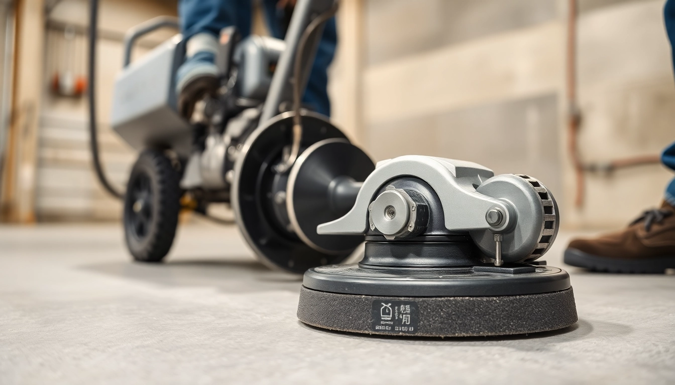 Professional floor preparation Birmingham services showcasing expert diamond grinding on